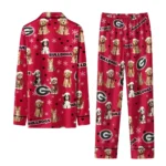 Georgia Bulldogs Long Pajama Set Custom Animal Scatter Red Best Selling