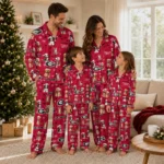 Georgia Bulldogs Long Pajama Set Custom Animal Scatter Red Best Selling
