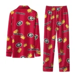 Georgia Bulldogs Long Pajama Set Custom Snack Scatter Red Best Selling