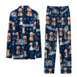 Georgia Southern Eagles Long Pajama Set Customized Animal Scatter Blue Best Selling