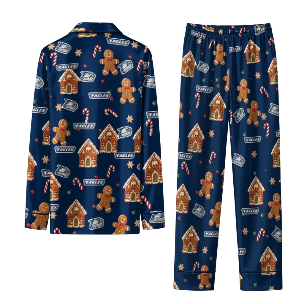Georgia Southern Eagles Long Pajama Set Customized Candy Scatter Blue Fashion Forward Georgia Southern Eagles Long Pajama Set Customized Candy Scatter Blue Fashion Forward