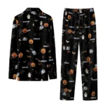 Georgia Southern Eagles Long Pajama Set Customized Icon Confetti Black Best Selling