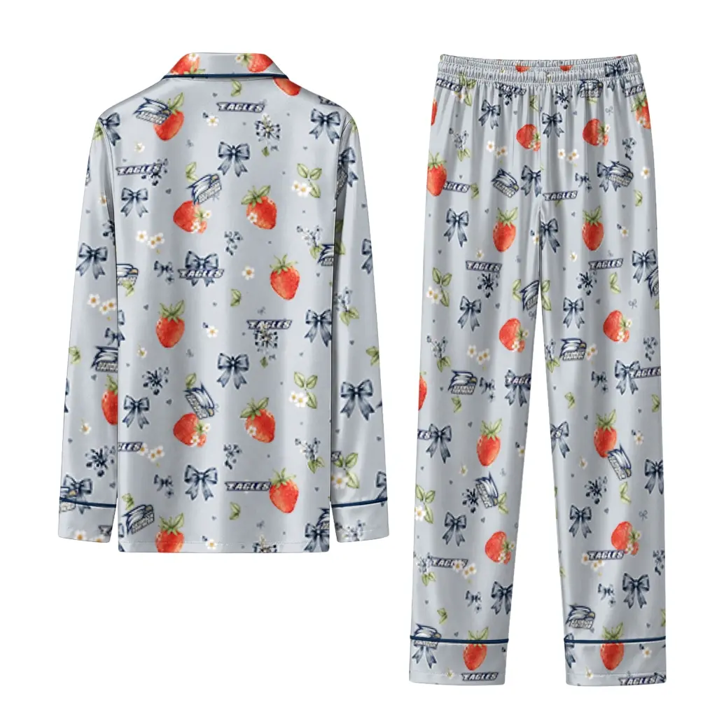 Georgia Southern Eagles Long Pajama Set Customized Ribbon Florals Blue Fashion Forward Georgia Southern Eagles Long Pajama Set Customized Ribbon Florals Blue Fashion Forward
