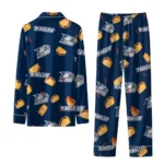 Georgia Southern Eagles Long Pajama Set Customized Snack Scatter Blue Best Selling