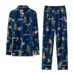 Georgia Southern Eagles Long Pajama Set Customized Sprig Scatter Blue Best Selling