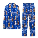 Georgia State Panthers Long Pajama Set Personalized Animal Scatter Blue Best Selling