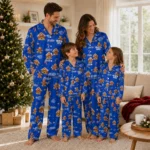 Georgia State Panthers Long Pajama Set Personalized Candy Scatter Blue Best Selling