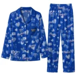 Georgia State Panthers Long Pajama Set Personalized Heart Charms Blue Best Selling