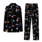 Georgia State Panthers Long Pajama Set Personalized Icon Confetti Black Best Selling