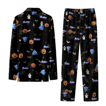 Georgia State Panthers Long Pajama Set Personalized Icon Confetti Black Fashion Forward