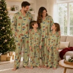 Georgia Tech Yellow Jackets Long Pajama Set Customized Candy Scatter Gold Best Selling