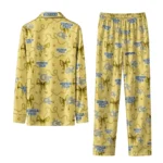 Georgia Tech Yellow Jackets Long Pajama Set Customized Ribbon Chains Gold Best Selling