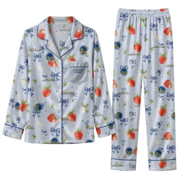 golden state warriors long pajama set customized ribbon florals blue best selling.webp