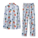 golden state warriors long pajama set customized ribbon florals blue best selling.webp