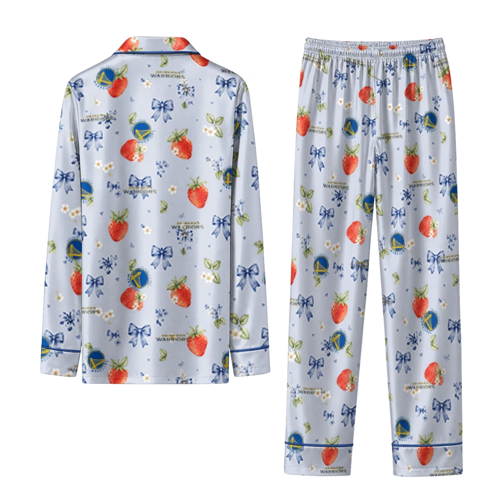 golden state warriors long pajama set customized ribbon florals blue fashion forward.webp golden state warriors long pajama set customized ribbon florals blue fashion forward.webp