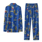 Golden State Warriors Long Pajama Set Customized Sprig Scatter Blue Best Selling