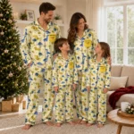 Golden State Warriors Long Pajama Set Personalized Character Scatter Best Selling