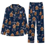 Gonzaga Bulldogs Long Pajama Set Custom Candy Scatter Blue Best Selling