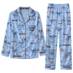 Gonzaga Bulldogs Long Pajama Set Custom Ribbon Chains Blue Best Selling