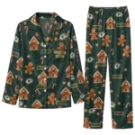 Green Bay Packers Long Pajama Set Custom Candy Scatter Green Best Selling