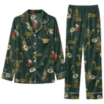 Green Bay Packers Long Pajama Set Customized Sprig Scatter Green Best Selling