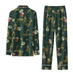 Green Bay Packers Long Pajama Set Customized Sprig Scatter Green Best Selling