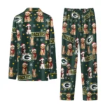 Green Bay Packers Long Pajama Set Personalized Animal Scatter Green Best Selling