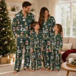 Green Bay Packers Long Pajama Set Personalized Animal Scatter Green Best Selling