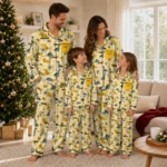 Green Bay Packers Long Pajama Set Personalized Character Scatter Best Selling