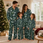 green bay packers long pajama set personalized heart charms green best selling.webp
