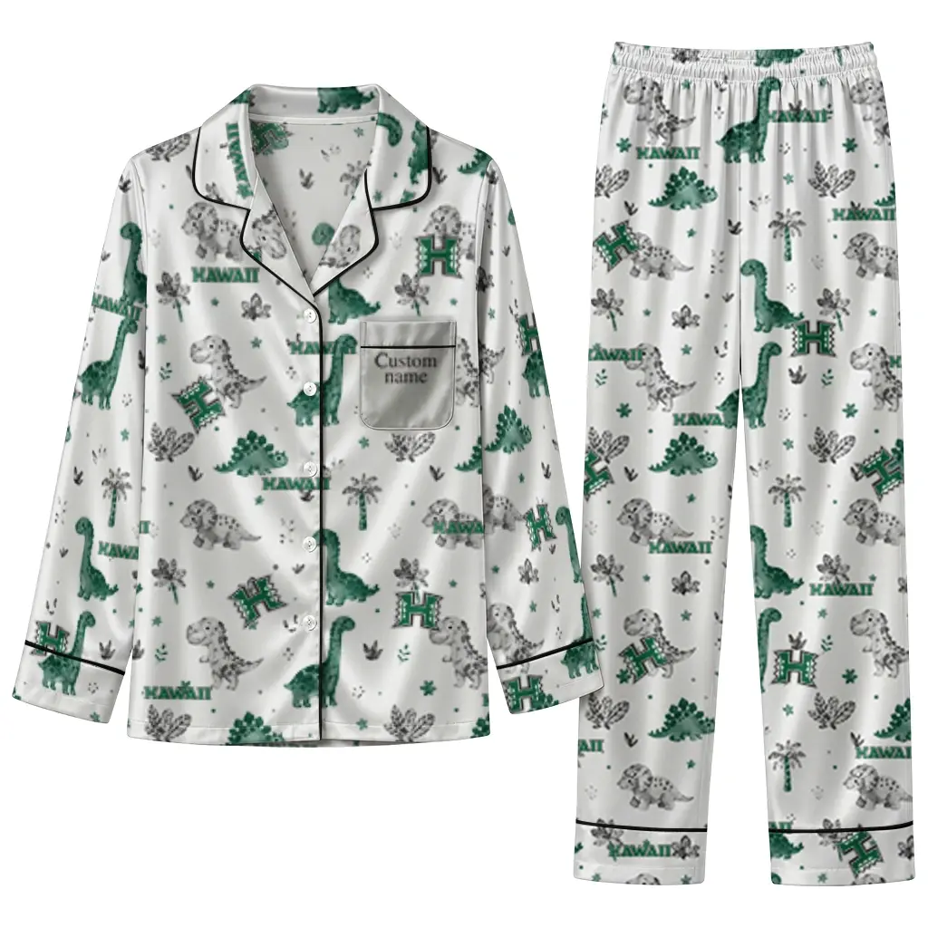 Hawaii Rainbow Warriors Long Pajama Set Customized Character Scatter Best Selling Hawaii Rainbow Warriors Long Pajama Set Customized Character Scatter Best Selling