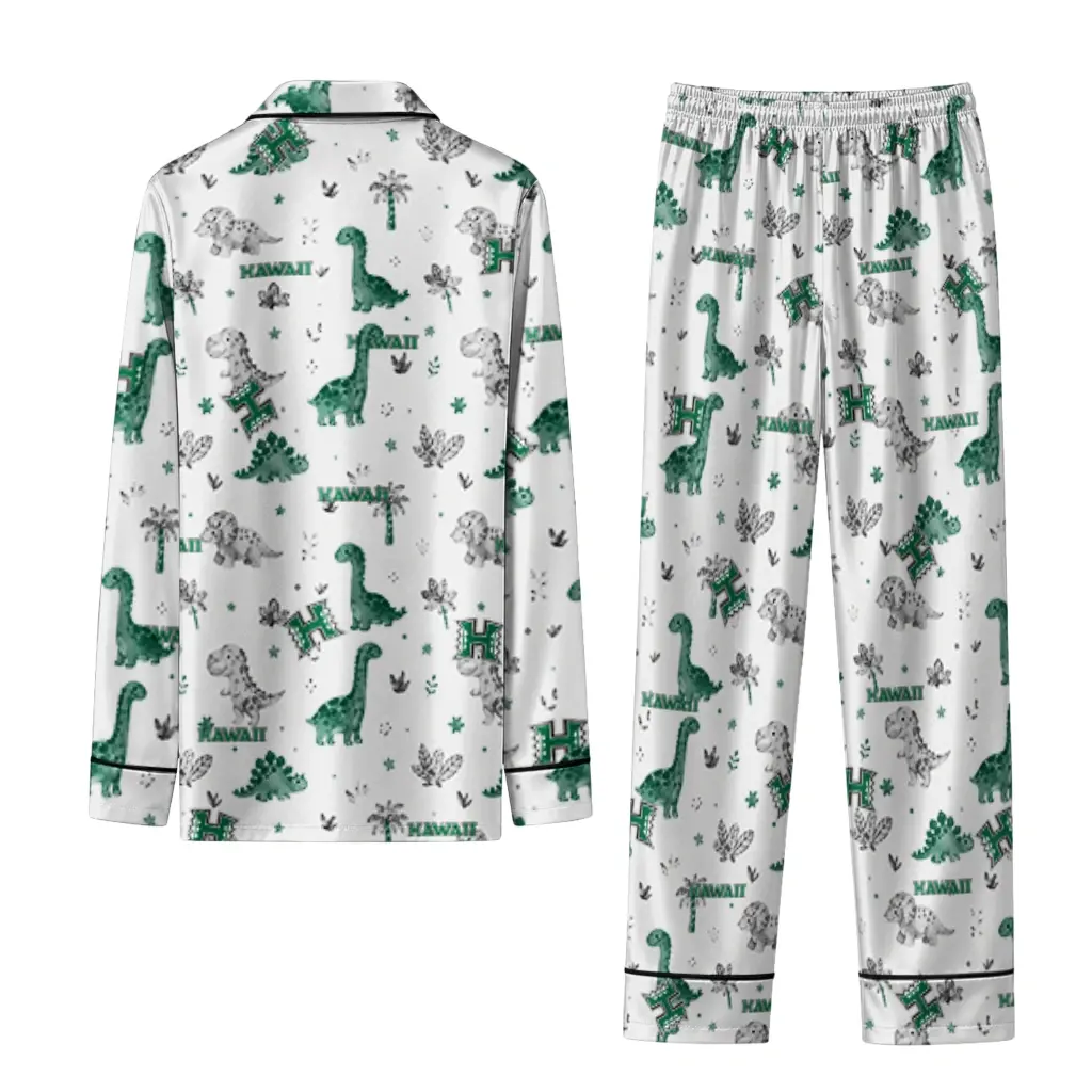 Hawaii Rainbow Warriors Long Pajama Set Customized Character Scatter Fashion Forward Hawaii Rainbow Warriors Long Pajama Set Customized Character Scatter Fashion Forward