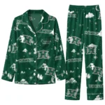 Hawaii Rainbow Warriors Long Pajama Set Customized Cloud Stars Green Best Selling