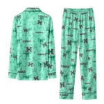 Hawaii Rainbow Warriors Long Pajama Set Customized Ribbon Chains Green Best Selling