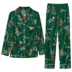 Hawaii Rainbow Warriors Long Pajama Set Customized Sprig Scatter Green Best Selling