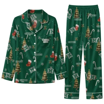 Hawaii Rainbow Warriors Long Pajama Set Customized Sprig Scatter Green Best Selling
