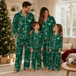 Hawaii Rainbow Warriors Long Pajama Set Customized Sprig Scatter Green Best Selling