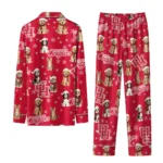 Houston Cougars Long Pajama Set Personalized Animal Scatter Red Best Selling