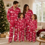 Houston Cougars Long Pajama Set Personalized Cloud Stars Red Best Selling