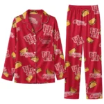 Houston Cougars Long Pajama Set Personalized Snack Scatter Red Best Selling