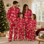 Houston Cougars Long Pajama Set Personalized Snack Scatter Red Best Selling
