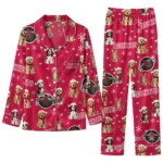 Houston Rockets Long Pajama Set Custom Animal Scatter Red Best Selling