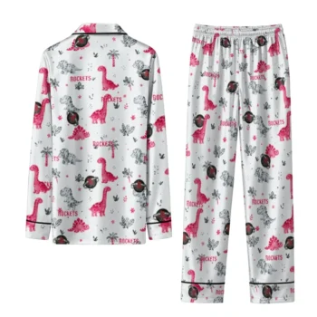 Houston Rockets Long Pajama Set Custom Character Scatter Fashion Forward