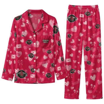 houston rockets long pajama set custom heart charms red best selling.webp