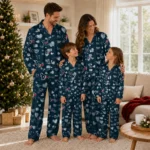 houston texans long pajama set custom heart charms blue best selling.webp