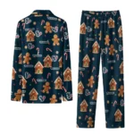Houston Texans Long Pajama Set Customized Candy Scatter Blue Best Selling