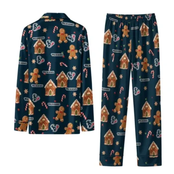 Houston Texans Long Pajama Set Customized Candy Scatter Blue Fashion Forward