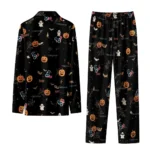 houston texans long pajama set customized icon confetti black best selling.webp