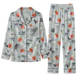 houston texans long pajama set personalized ribbon florals blue best selling.webp