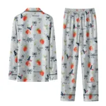 houston texans long pajama set personalized ribbon florals blue best selling.webp